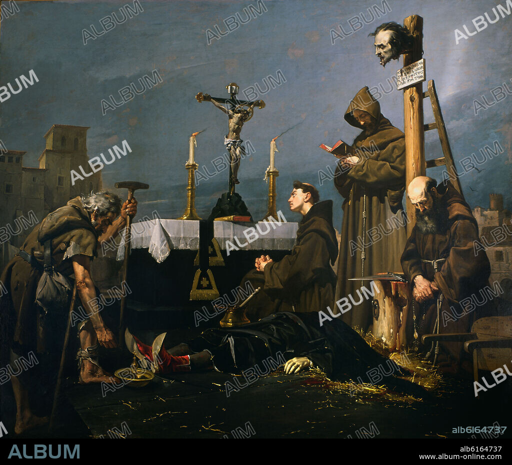 JOSE MARIA RODRIGUEZ LOSADA (1826-1896). COLECTA PARA SEPULTAR EL CADAVER DE DON ALVARO DE LUNA - 1866 - LIENZO - 2,72x3,20 - Nº INVENTARIO 29.