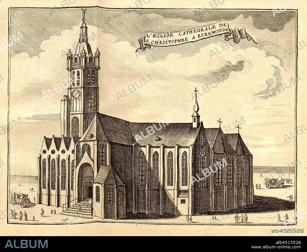 The cathedral church of S. Christophre in Ruemone, Christoffel Cathedral in the Dutch city of Roermond, Taf. 15, p. 134, [Jean-Baptiste Christyn]: Les délices des Pays-Bas ou description géographique et historique des XVII provinces belgiques. Bd. 2. Liège: chez J. F. Bassompierre, père, MDCCLXIX.