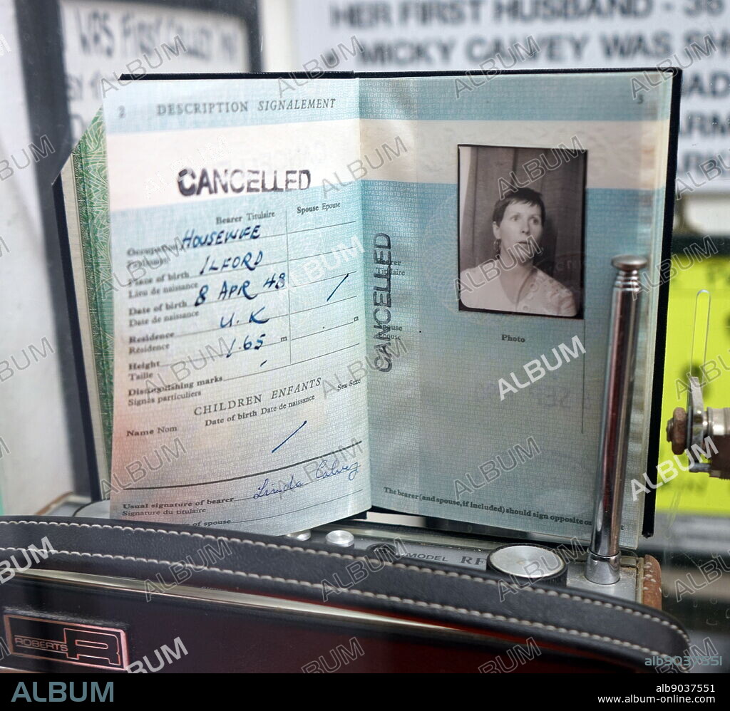 Identification belonging to Linda Calvey "The Black Widow". Linda Calvey (born Linda E P Welford) (1948-) an English murderer and armed robber, jailed for killing her lover Ronnie Cook in 1990.