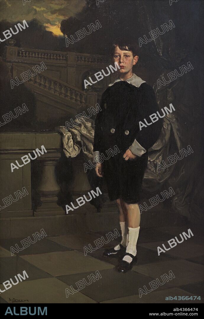 Fernando Álvarez de Sotomayor (1875-1960). Pintor español. Retrato del hijo de la Condesa de los Moriles, hacia 1916. Museo de Bellas Artes. La Coruña. Galicia. España. (En depósito, Museo Nacional del Prado, Madrid) .