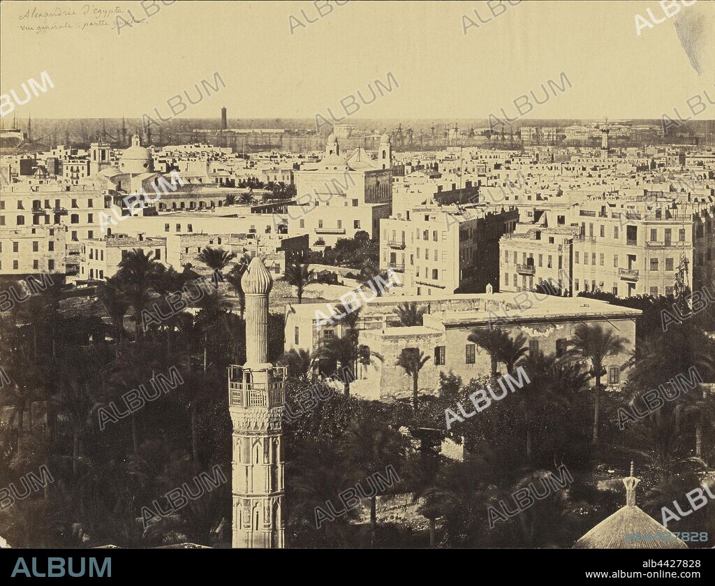 Alexandrie d'Egypte, vue general - partie gauche, Wilhelm Hammerschmidt (German, born Prussia, died 1869), Alexandria, Egypt, 1860–1869, Albumen silver print, 23.6 × 31 cm (9 5/16 × 12 3/16 in.).