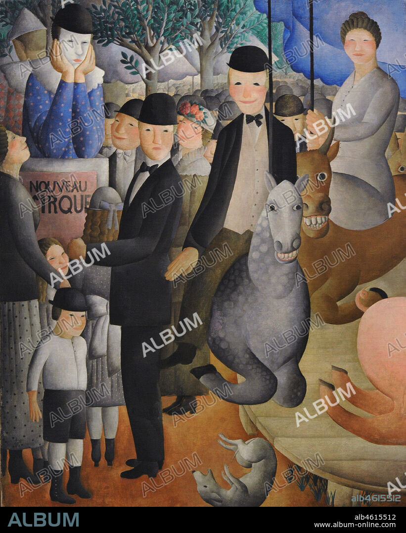 OLGA SACHAROFF (1881-1967). SPANISH PAINTER OF GEORGIAN ORIGIN.. Olga Sacharoff (1881-1967). Pintora nacida en Georgia (Imperio ruso). Huyendo de la I Guerra Mundial se estableció, junto a su esposo, en Barcelona. Tiovivo en la feria, 1923. Oleo sobre lienzo, 160 x 130 cm. Museo Nacional Centro de Arte Reina Sofía. Madrid. España.