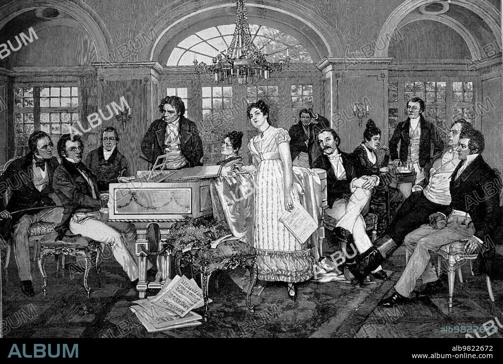 Joseph Ritter von Spaun (from 1859 Joseph Freiherr von Spaun) (11 November 1788) (25 November 1865) was an Austrian nobleman, Imperial and Royal Councillor, lottery director and honorary citizen of Vienna and Cieszyn. He is best known for his friendship with the composer Franz Schubert, Historic, digitally restored reproduction from a 19th century original