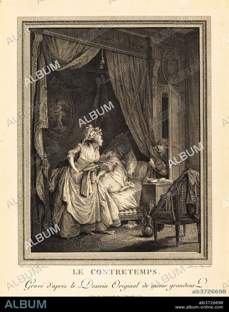 FRANCOIS-NICOLAS-BARTHELEMY DEQUEVAUVILLER AFTER NICOLAS LAVREINCE. Le contretemps. Dated: 1786. Medium: etching and engraving.