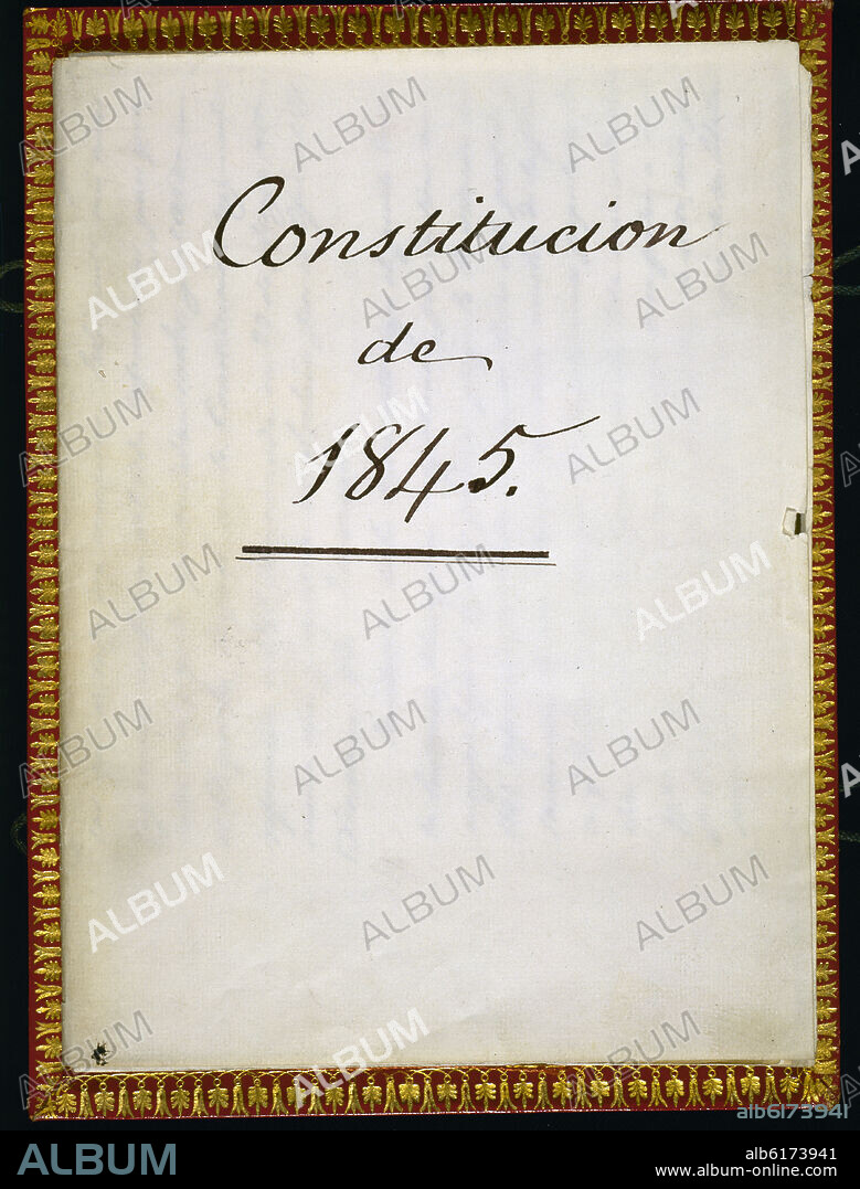 PORTADA DE LA CONSTITUCION DE 1845.