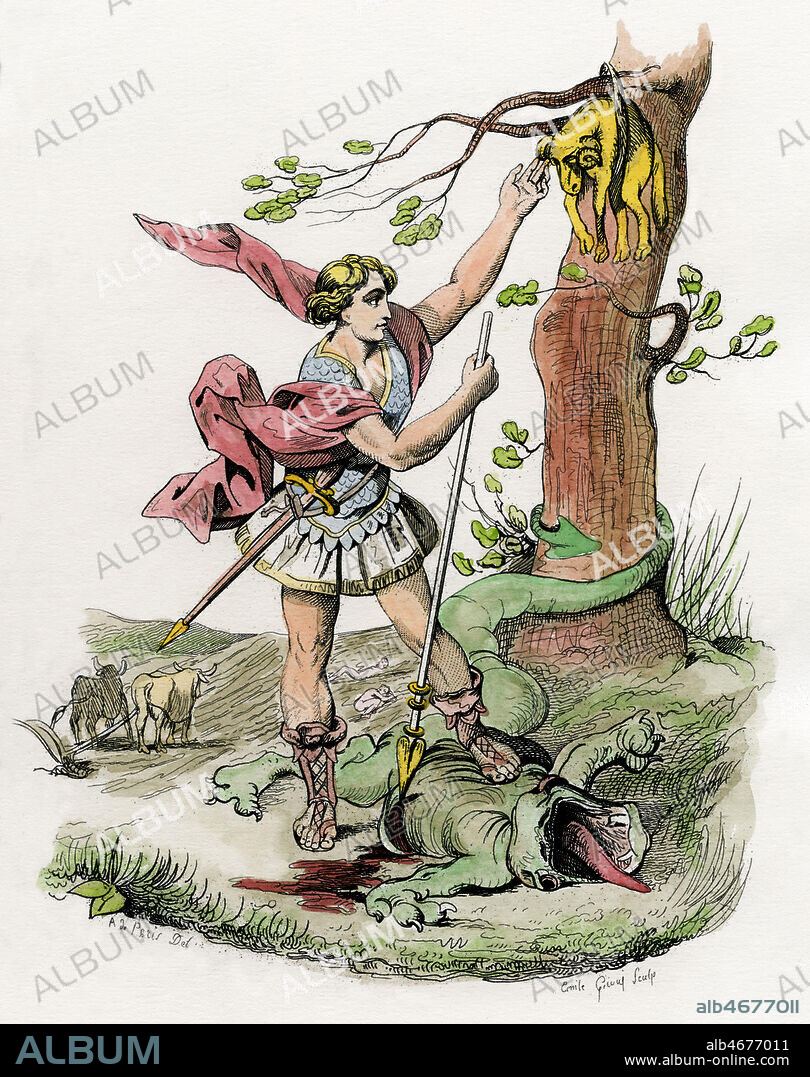 JASON et la toison d'or. Illustration de 1849 par A. de PARIS pour Mythologie pittoresque de J. ODOLANT-DESNOS. Credit : Coll. Jonas/KHARBINE-TAPABOR.