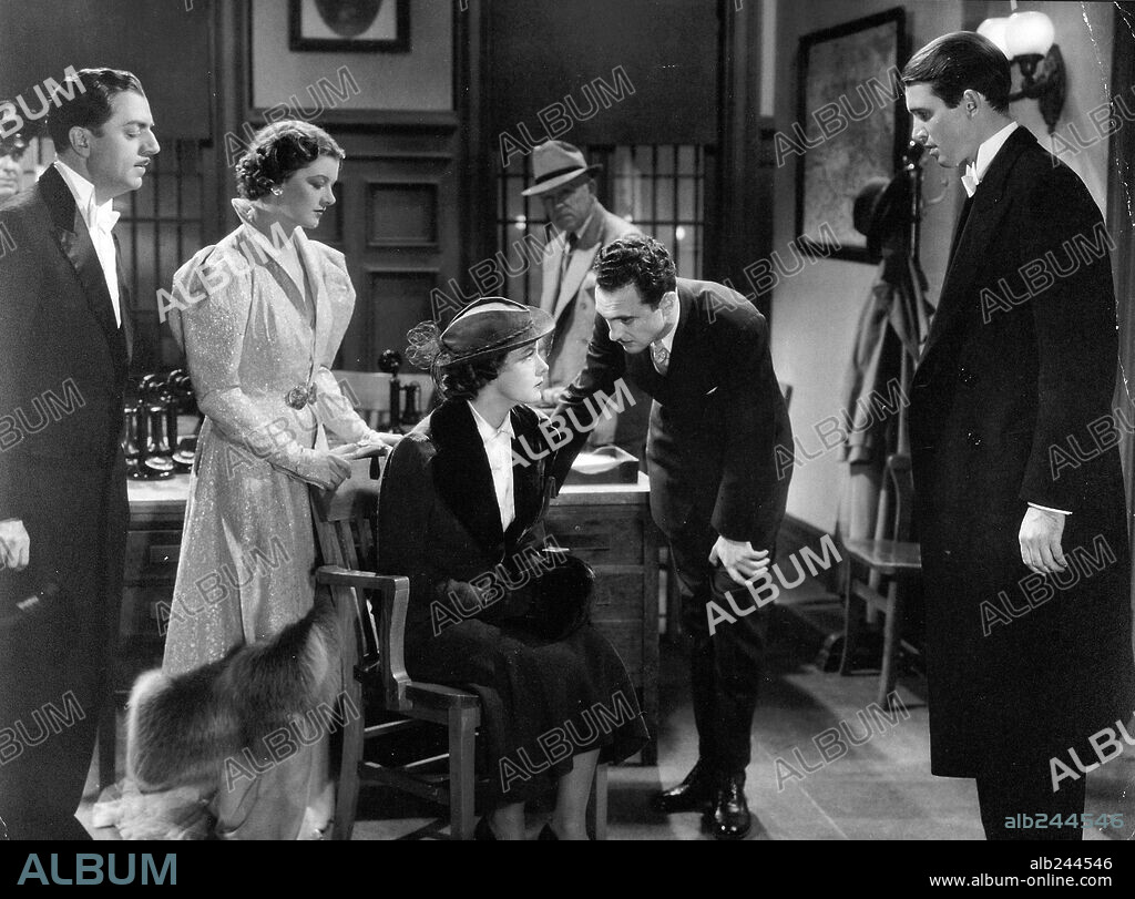 JAMES STEWART, MYRNA LOY, SAM LEVENE and WILLIAM POWELL in AFTER THE THIN MAN, 1936, directed by W. S. VAN DYKE. Copyright M.G.M.