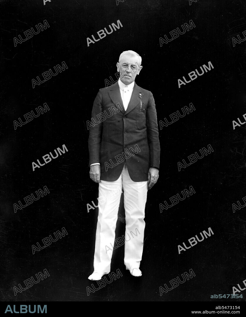 President Woodrow Wilson (full length, black background) circa 1910s.