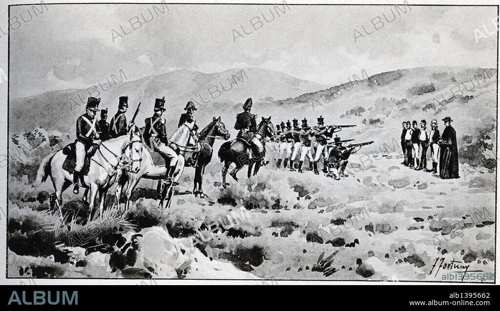 FORTUNY FRANCISCO. Historia de Argentina. Siglo XIX. Fusilamiento de Liniers y otros compañeros el 26 agosto 1810.
