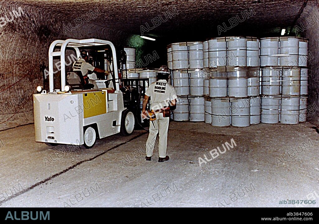 Contact handling demonstration (7 packs). The Waste Isolation Pilot Plant is a DOE research and development facility for demonstrating the safe disposal of transuranic radioactive wastes. Test shafts have been drilled to a depth of 2,100 feet. The shafts, one 6 feet in diameter and the other 12 feet in diameter, provide an entry passage and ventilation to the underground salt rock formation that is being tested to determine its suitability for radioactive waste storage. WIPP is the world's third deep geological repository licensed to permanently dispose of transuranic radioactive waste for 10,000 years that is left from the research and production of nuclear weapons. It is located approximately 26 miles east of Carlsbad, New Mexico. Various mishaps at the plant in 2014 brought focus to the problem of what to do with this growing backlog of waste and whether or not WIPP would be a safe repository.