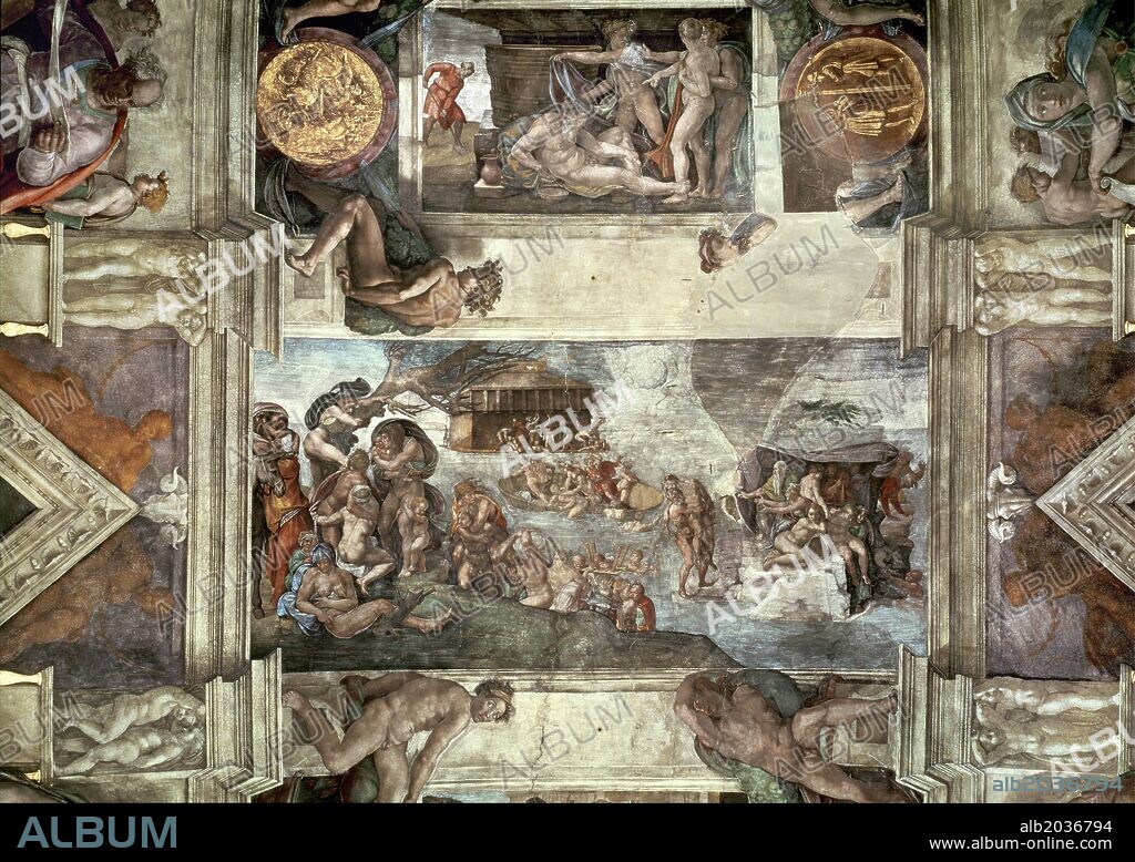 Michelangelo / 'Sistine Chapel Ceiling: The Flood', 1510, Fresco.