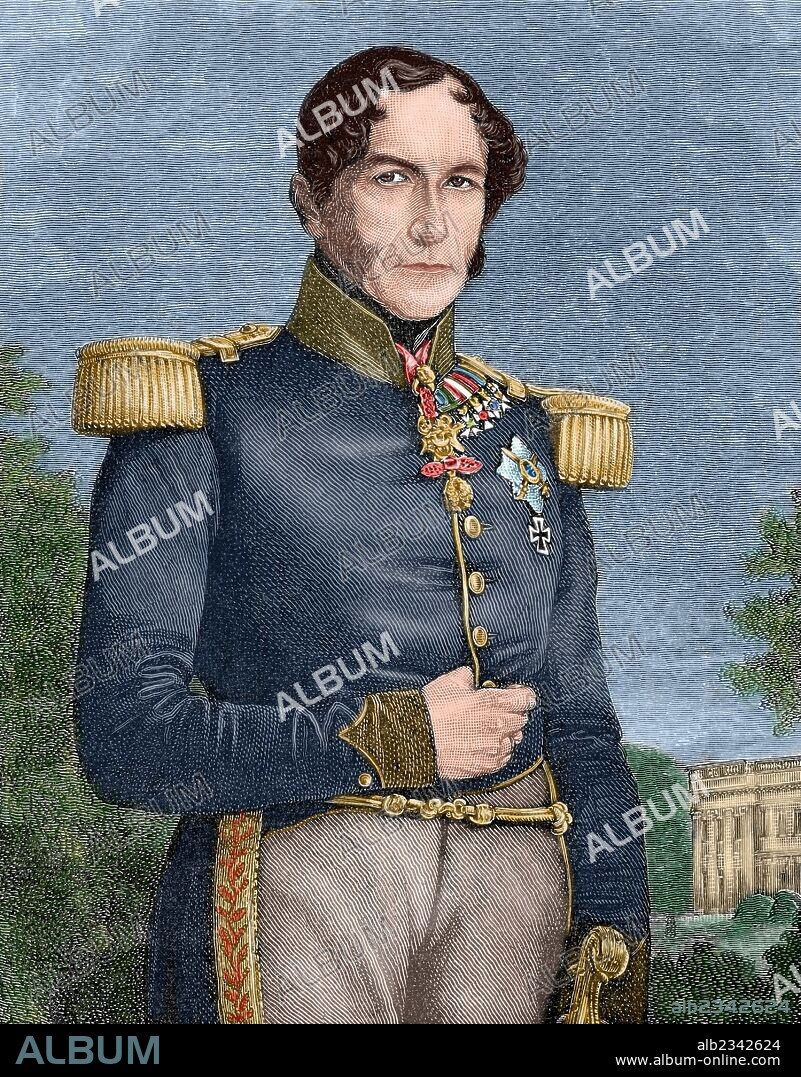 Leopold I (1790-1865). King of Belgium (1831-1865). Engraving in Universal History, 1885. Colored.