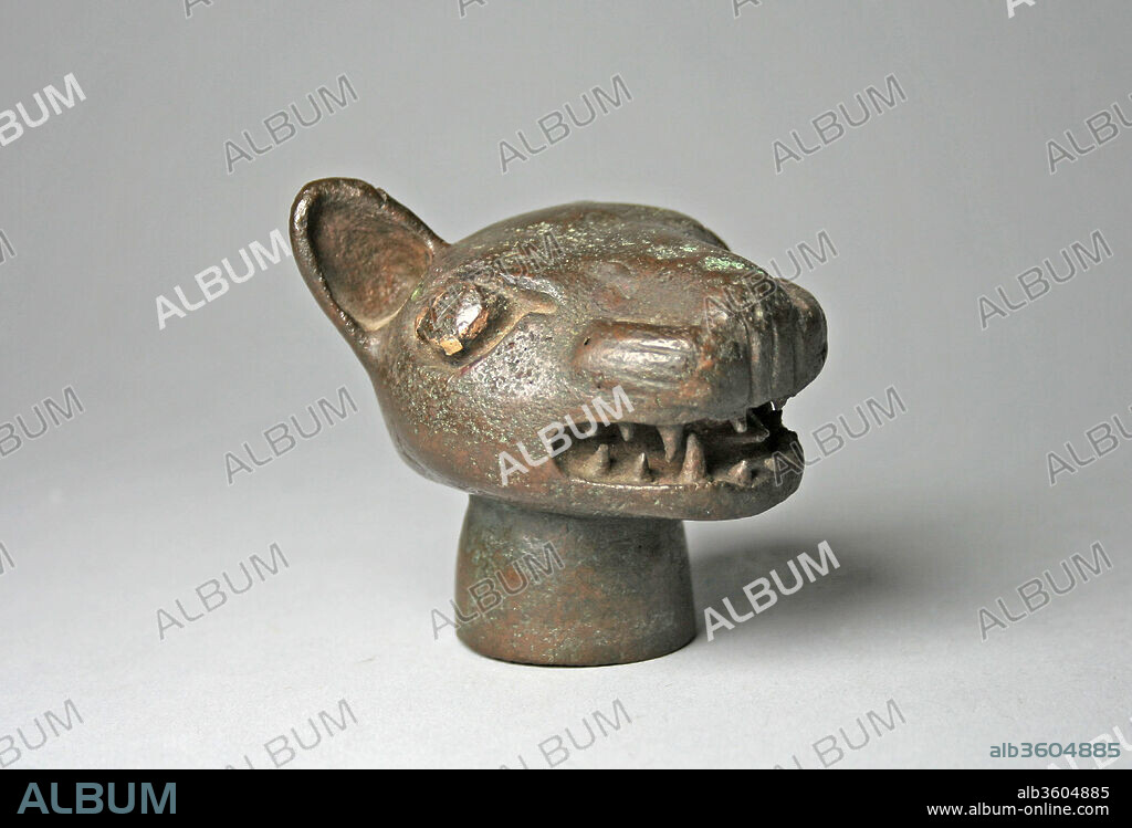 Bronze Mace Head in Feline Form. Culture: Inca. Dimensions: H. 2 3/8 x W. 2 1/2in. (6 x 6.3cm). Date: 15th-16th century.