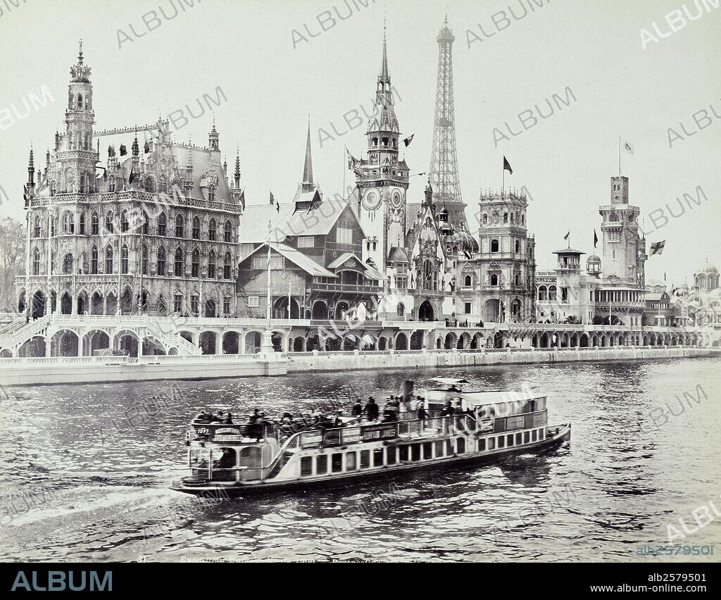 París, Rue des Nations desde el Sena, Exposición Universal de 1900.