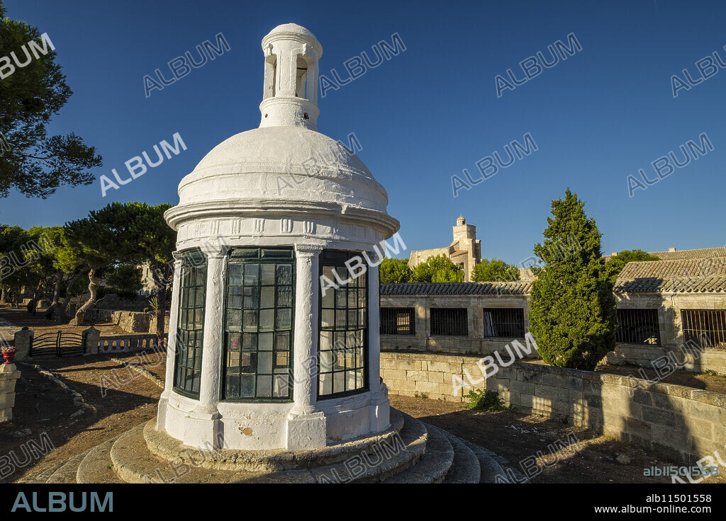 San Sebastián chapel, Island of the Lazaret, Illa del Llatzeret, inside the port of Mahon, Menorca, balearic islands, Spain.
