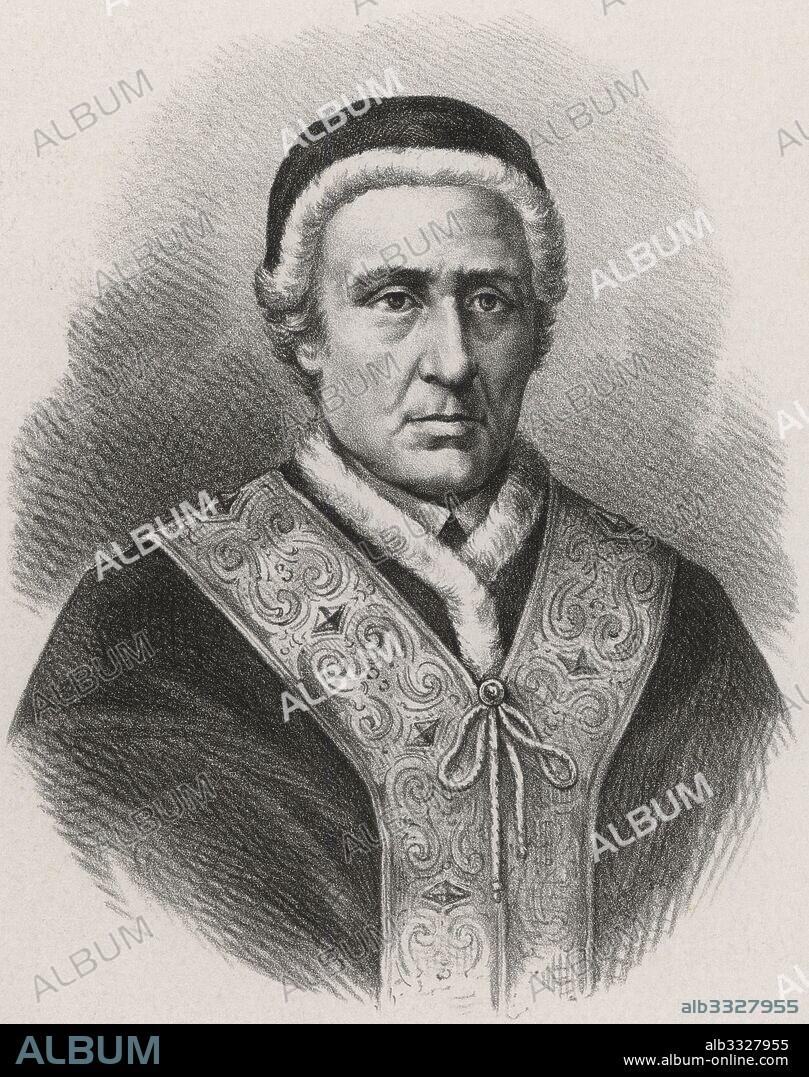 Clemente XIII (1693-1769), papa de la iglesia católica. Grabado de 1880.