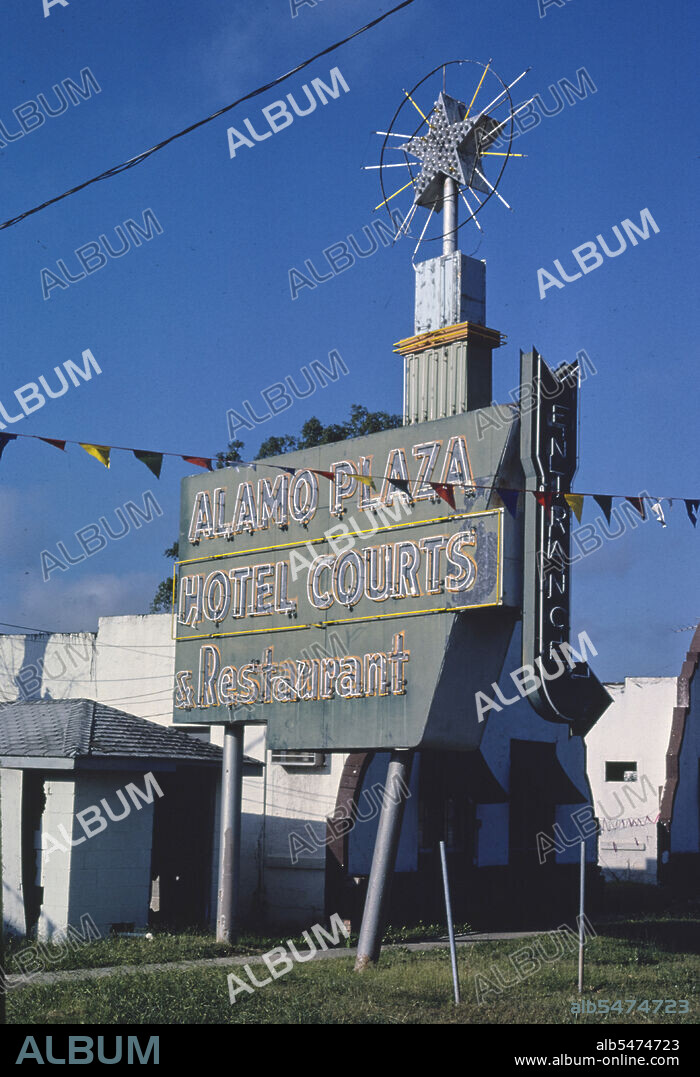 1980s United States -  Alamo Plaza Restaurant Motel, Jackson, Mississippi 1986.