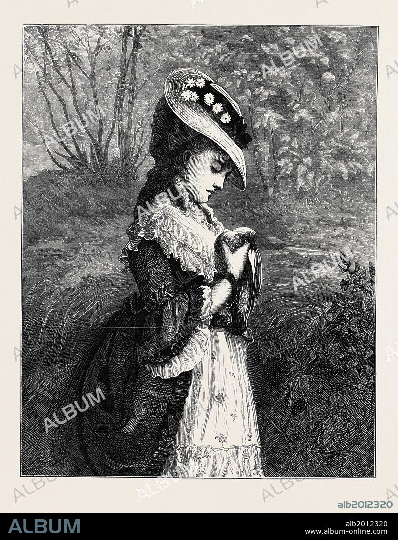 "SYMPATHY 'THE PASSING TRIBUTE OF A SIGH,' " BY A.C.H. LUXMOORE, IN THE EXHIBITION AT THE DUDLEY GALLERY, 1873.