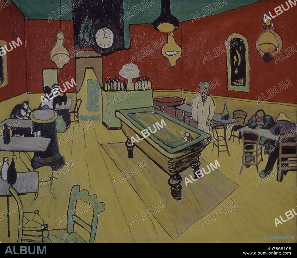 ORONOZ JUAN ANTONIO. CAFE NOCTURNO EN ARLES - (COPIA DE VAN GOGH) - SIGLO XX.