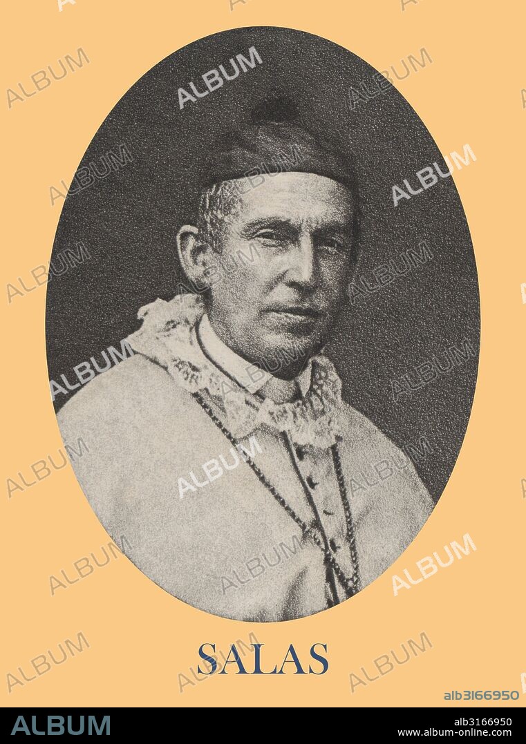 José Hipólito Salas (1812-1883), obispo de la Concepción, Chile. Participó en el Concilio Vaticano I. Grabado de 1871.