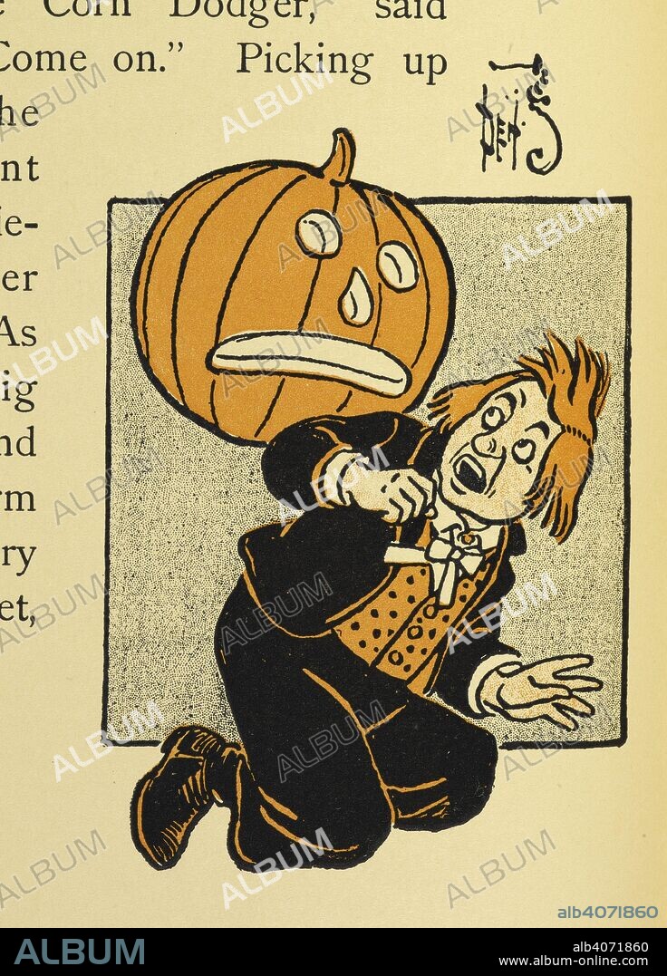 PERCY ALEXANDER LEASON and PAUL WEST. A boy frightened by a Jack-lantern. The Pearl and the Pumpkin ... With pictures by Denslow. T. Fisher Unwin: London; New York printed, 1904. Source: 12809.o.48, page 50. Language: English.
