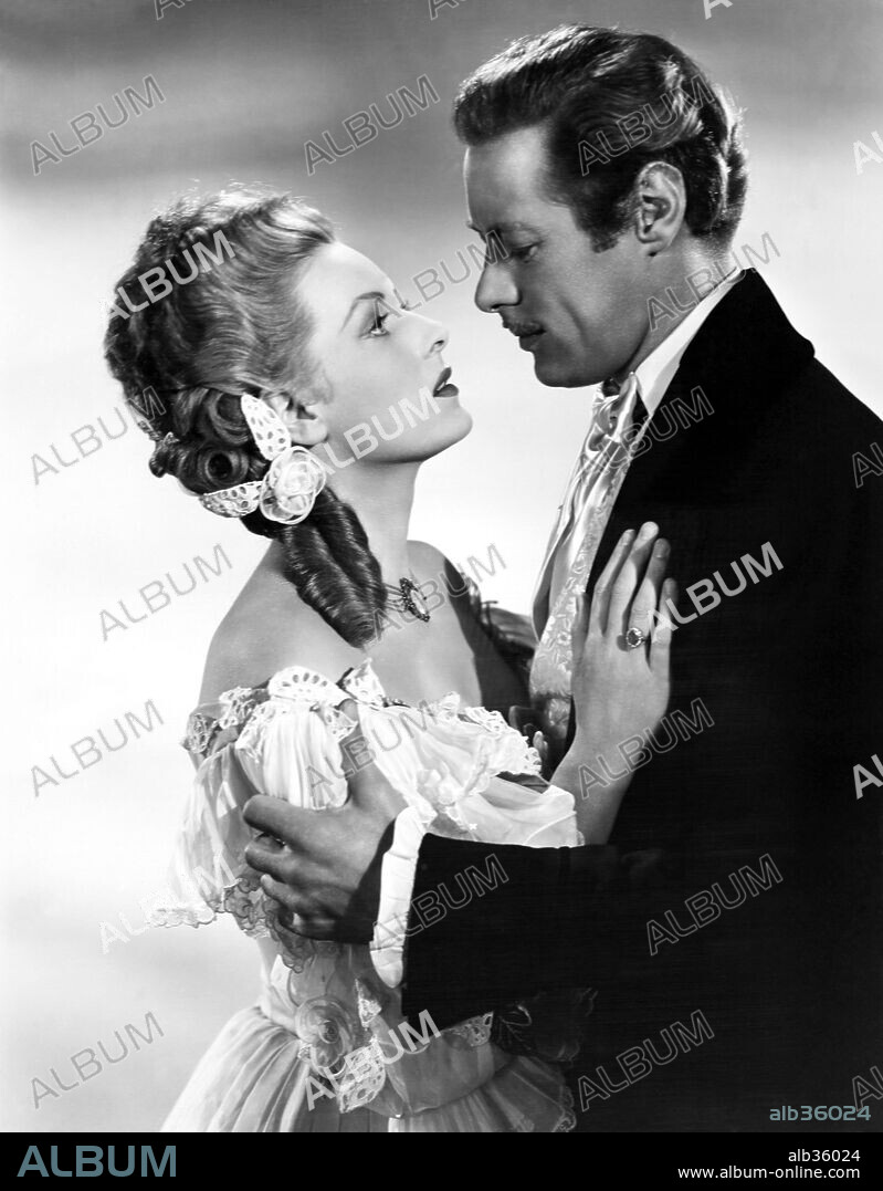 MAUREEN O'HARA y REX HARRISON en DEBIL ES LA CARNE, 1947 (THE FOXES OF HARROW), dirigida por JOHN M. STAHL. Copyright 20TH CENTURY FOX.