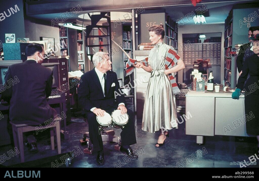 KATHARINE HEPBURN y SPENCER TRACY en SU OTRA ESPOSA, 1957 (DESK SET), dirigida por WALTER LANG. Copyright 20TH CENTURY FOX.