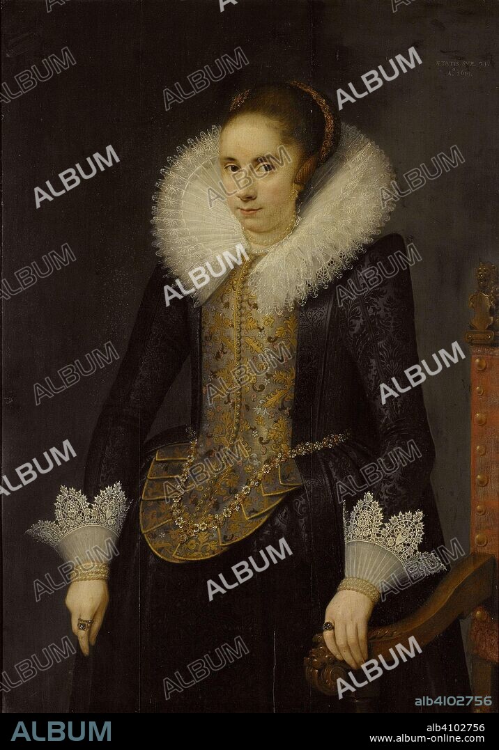 SALOMON MESDACH (ATTRIBUTED TO). Portrait of Catharina Fourmenois. Dating: 1619. Measurements: support: h 104.7 cm × w 72.9 cm; d 9 cm.