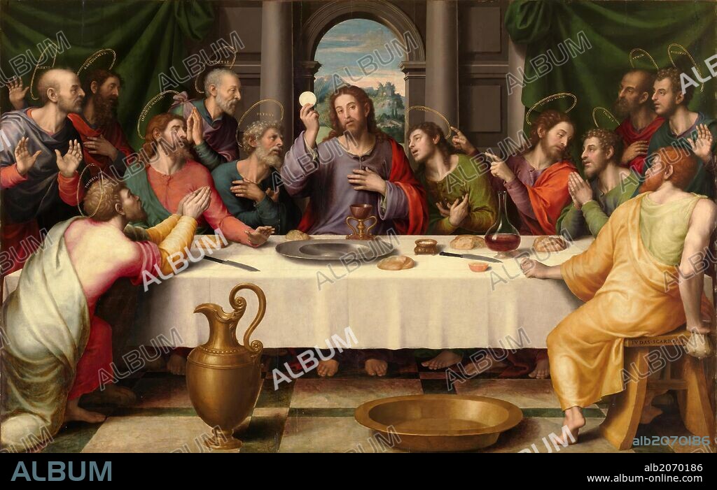 Juan de Juanes / 'La Última Cena', Hacia 1562, Escuela Española, Óleo sobre Tabla, 116 cm x 191 cm, P00846.