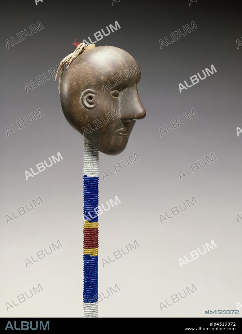 Sioux, Native American, War Club, ca. 1880, stone, wood and beads, Overall: 24 × 3 × 3 7/8 inches (61 × 7.6 × 9.8 cm).