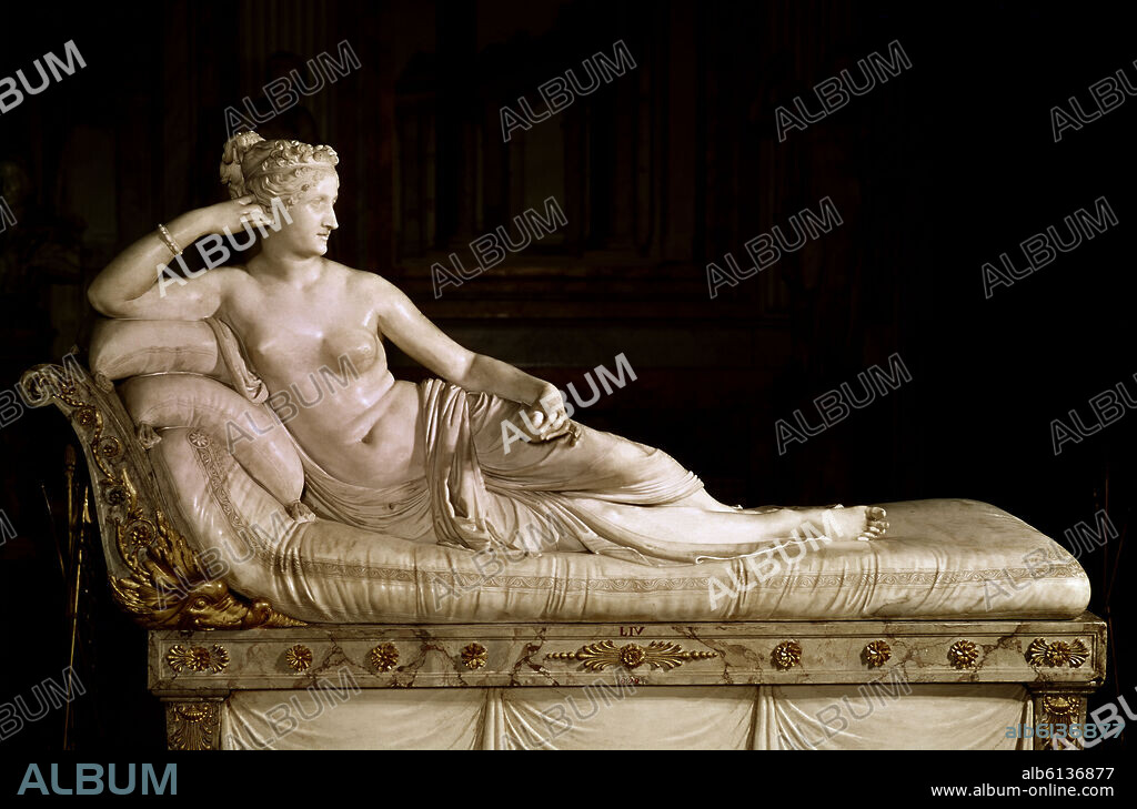 ANTONIO CANOVA (1757-1822). PAULINA BONAPARTE INMORTALIZADA COMO VENUS VICTRIX - 1808 - MARMOL - NEOCLASICISMO ITALIANO.