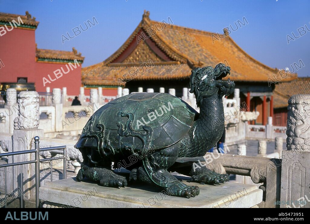 The Hall of Supreme Harmony (pinyin: Tài Hé Diàn; Manchu: Amba huwaliyambure deyen) is the largest hall within the Forbidden City. The Hall of Supreme Harmony is one of the largest wooden structures within China. It was the location where Ming Dynasty and Qing Dynasty Emperors hosted their enthronement and wedding ceremonies. The name of the Hall was changed from Feng Tian Dian to the current one by the Shunzhi Emperor of Qing Dynasty. The Forbidden City, built between 1406 and 1420, served for 500 years (until the end of the imperial era in 1911) as the seat of all power in China, the throne of the Son of Heaven and the private residence of all the Ming and Qing dynasty emperors. The complex consists of 980 buildings with 8,707 bays of rooms and covers 720,000 m2 (7,800,000 sq ft).