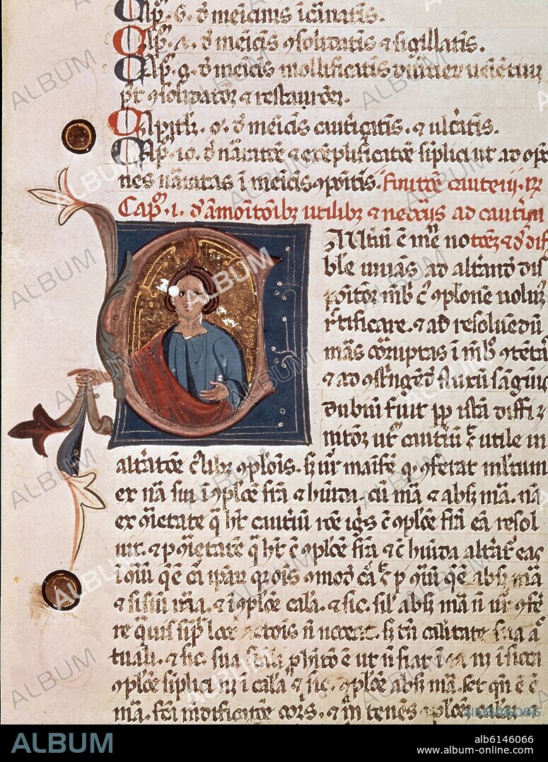 GUILLERMO DE SALICETO IN A VATICAN CODEX - 13th CENTURY.