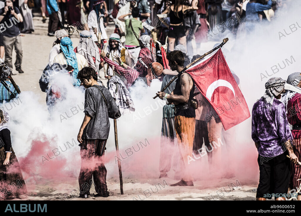 Moors and Christians of Soller, "Es Firó", Battle of Repic Beach, Soller, Sierra de Tramuntana, Mallorca, Balearic Islands, Spain.