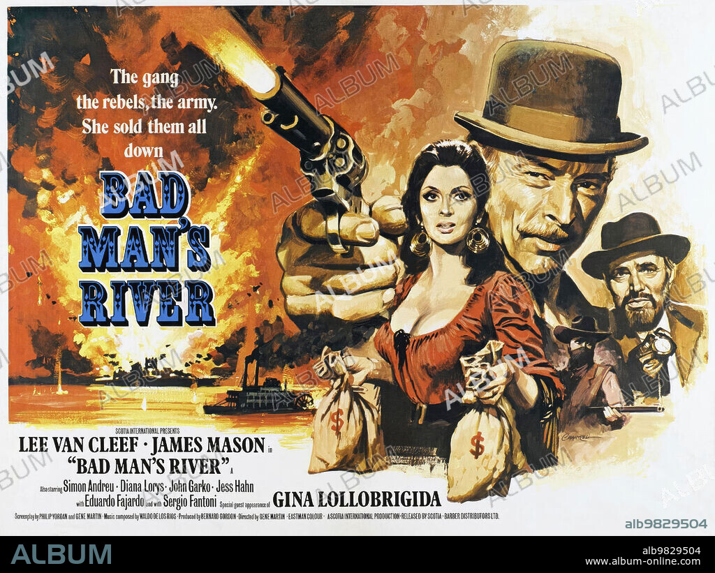 Poster of BAD MAN'S RIVER, 1971, directed by EUGENIO MARTIN. Copyright INTERNATIONAL APOLLO FILMS.