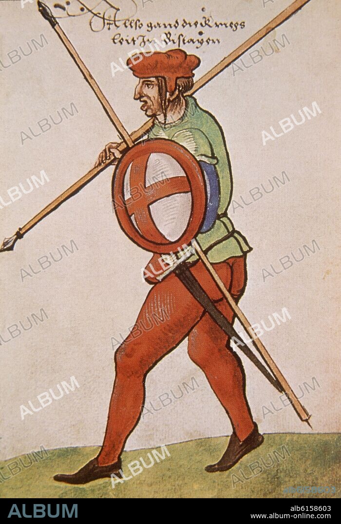 CHRISTOPHE WEIDITZ (1500-1559). ASI VAN LOS GUERREROS EN VIZCAYA - 1529 - CODICE DE LOS TRAJES - TRACHTENBUCH - RENACIMIENTO ALEMAN.