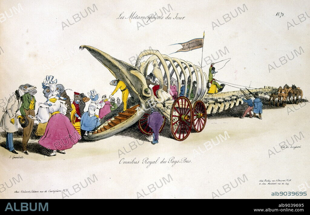 Jean-Ignace-Isidore Gerard Grandville, 'Les Metamorphoses du jour' 1829.illustration from a famous series of political caricatures.