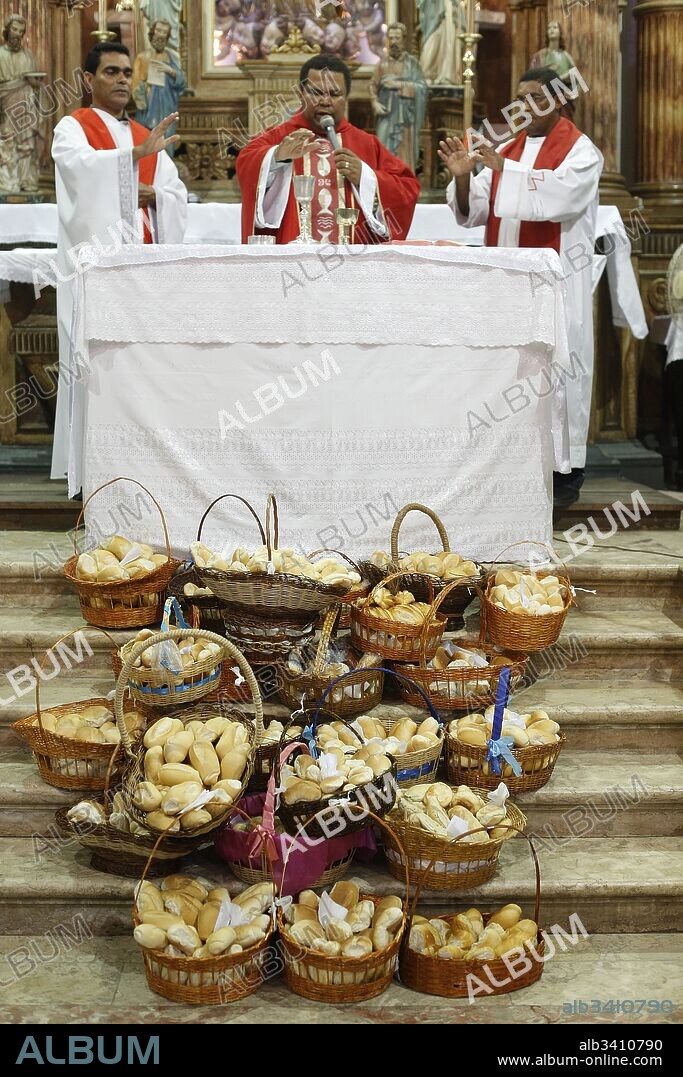 Afro-Brazilian mass in Rosario dos Pretos church in Pelourinho.