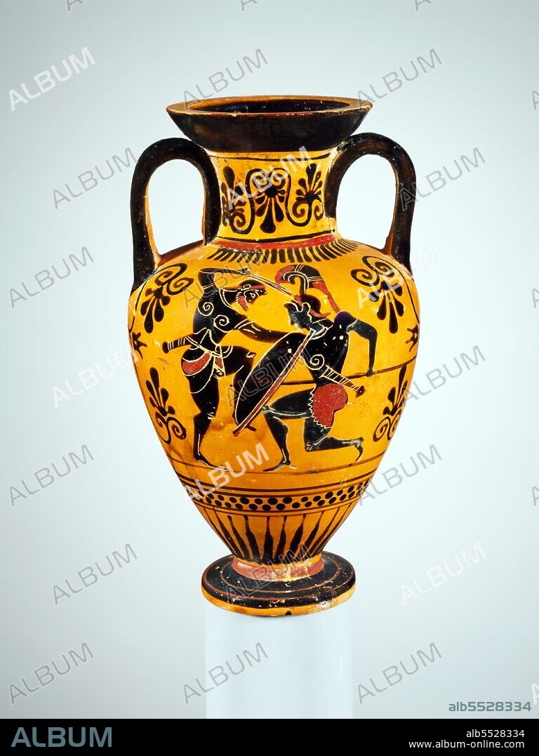 An amphora (English plural: amphorae or amphoras) is a type of container of a characteristic shape and size, descending from at least as early as the Neolithic Period. Amphorae were used in vast numbers for the transport and storage of various products, both liquid and dry, but mostly for wine. It is most often ceramic, but examples in metals and other materials have been found. Stoppers of perishable materials, which have rarely survived, were used to seal the contents. Two principal types of amphorae existed: the neck amphora, in which the neck and body meet at a sharp angle; and the one-piece amphora, in which the neck and body form a continuous curve. Neck amphorae were commonly used in the early history of ancient Greece, but were gradually replaced by the one-piece type from around the 7th century BCE.