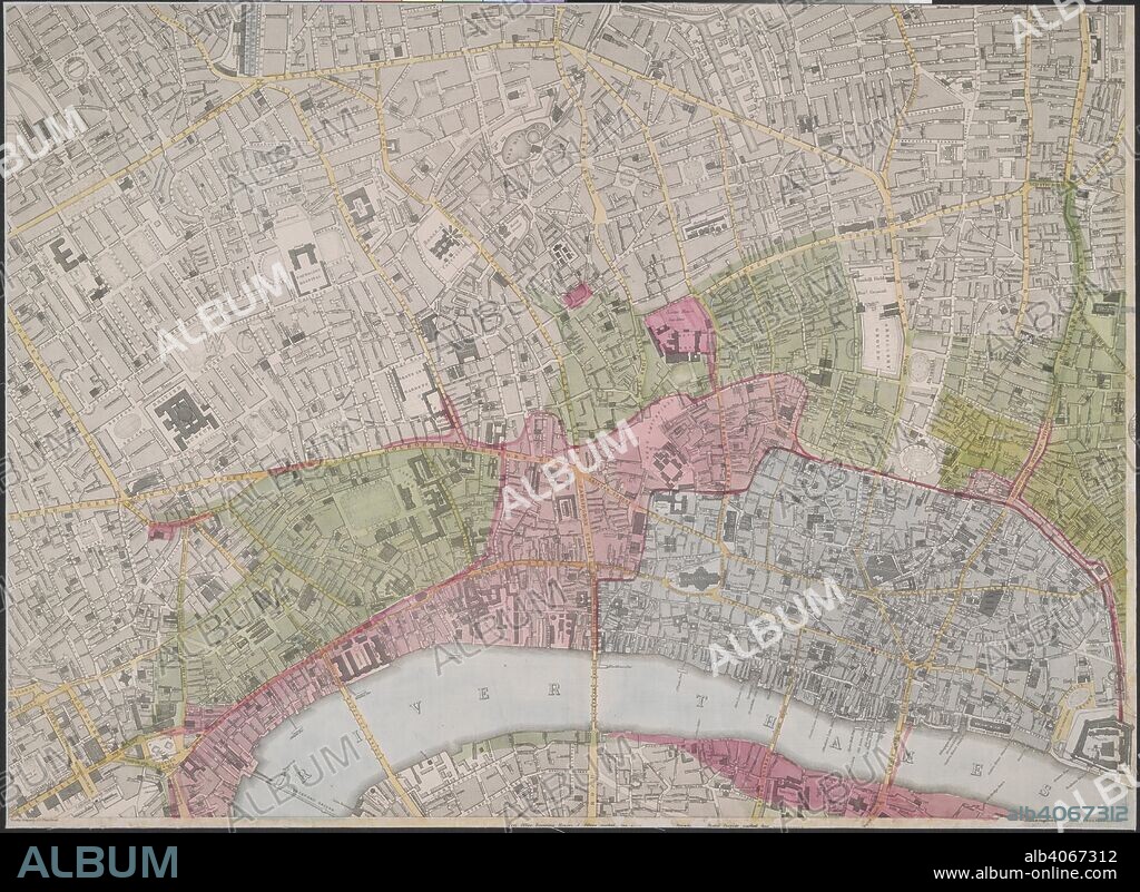 PETTER & GALPIN CASSELL. A street map of an area of London, covering  Pentonville road, Grays inn road,High Holborn,  the Strand,Fleet street,Cannon street, and the Tower of London. London / compiled and engraved by Edward Weller F. R.G. S., 34 Red Lion Square. London : published by Cassell, Peter, & Calpin, Belle Sauvage Yard, Ludgate Hill, E. C., [1861-63]. Explanation of symbols in border bottom right.   River, railways and main roads coloured; wards shown in colour; City of London outlined in red.  1 map : hand col. ; 137 x 186 cm; Scale [ca. 1:6,850]. Source: Maps Crace Port.7.271 part B.