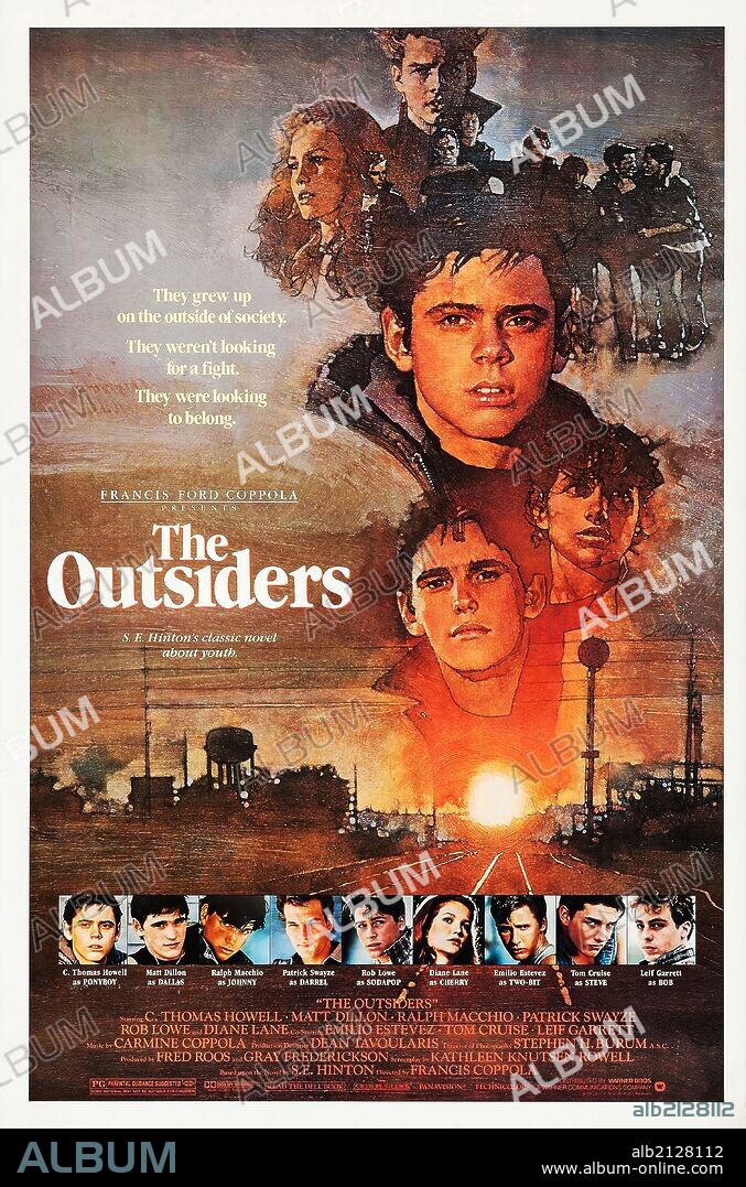 Poster of THE OUTSIDERS, 1983, directed by FRANCIS FORD COPPOLA. Copyright WARNER BROTHERS.
