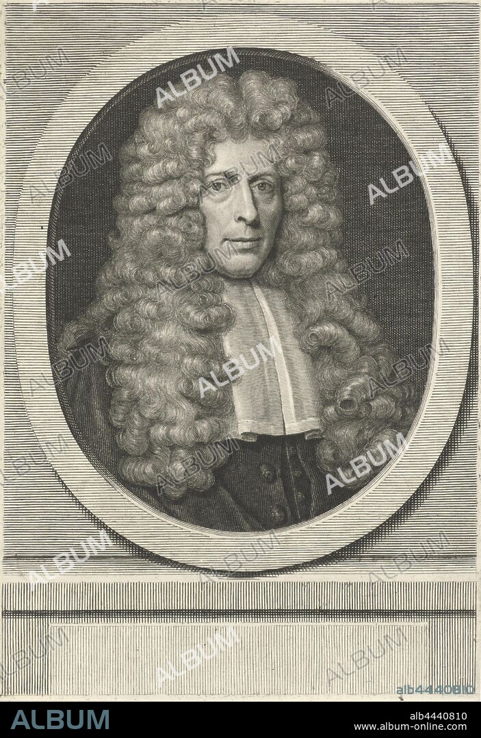 Portrait of Dirk Schelte, Dirk Schelte, Amsterdam jeweler, deacon and burlesque poet, Pieter van Gunst (mentioned on object), Amsterdam, 1713, paper, engraving, h 210 mm × w 146 mm.