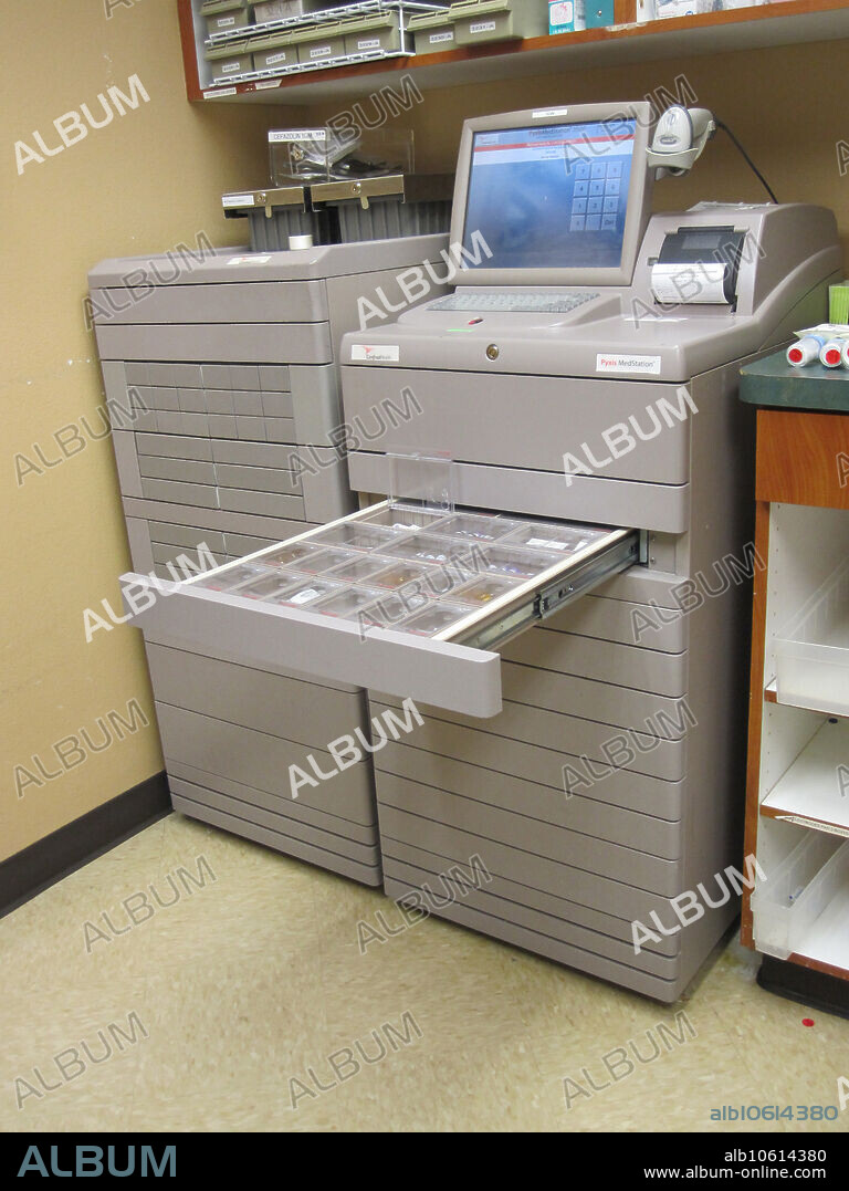 Pyxis drug dispenser in a hospital.