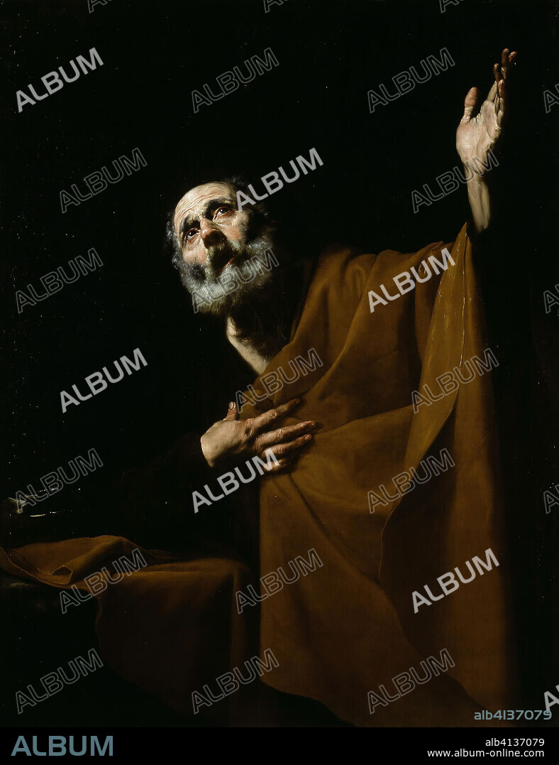 Penitent Saint Peter. Jusepe de Ribera; Spanish, 1588-1652. Date: 1628-1632. Dimensions: 49 3/4 × 38 1/4 in. (126.5 × 97 cm). Oil on canvas. Origin: Spain.