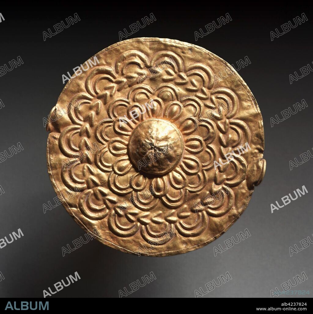 Jewelry, 1800s. Guinea Coast, Ghana, Asante people, 19th century. Cast gold, hammered; diameter: 9.8 cm (3 7/8 in.); overall: 1.3 cm (1/2 in.).