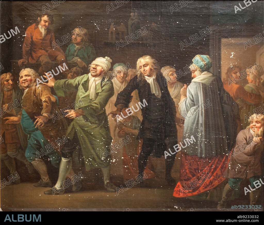 CHRISTIAN AUGUST LORENTZEN. Julestuen (The Christmas Party), 13. scene; Holberg Gallery. Scenes from Ludvig Holberg's comedies, 1814.