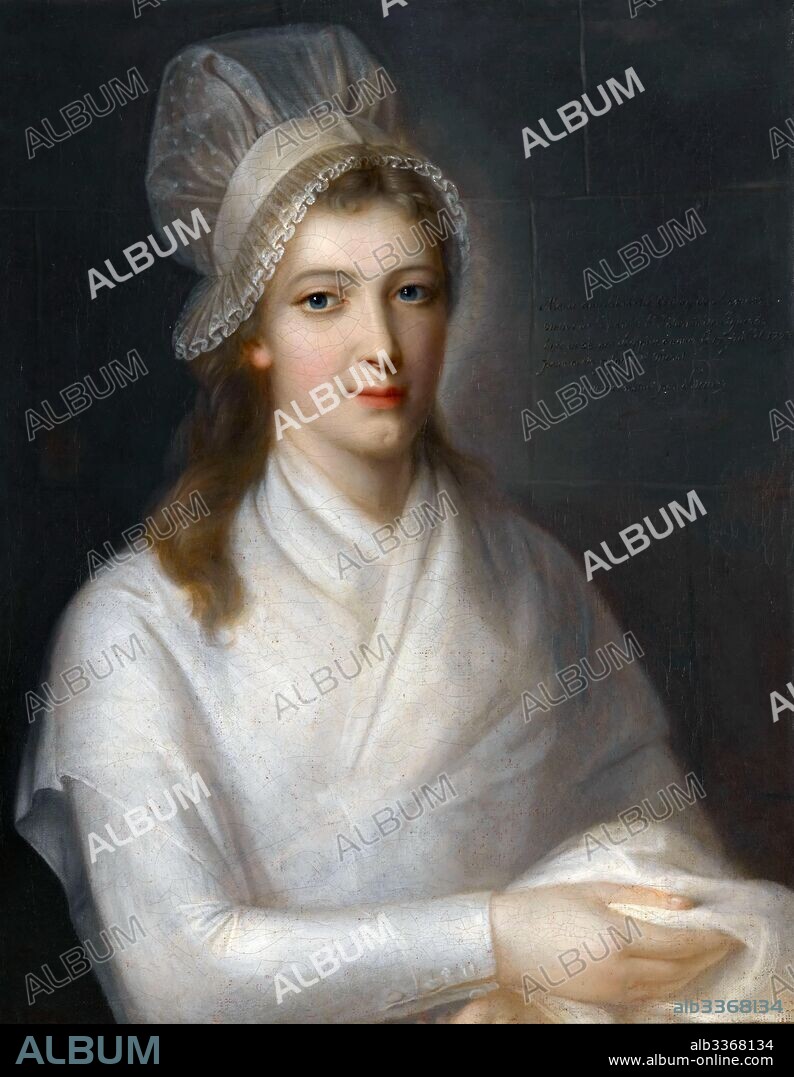 JEAN-JACQUES HAUER (JOHANN JAKOB). Portrait of Charlotte Corday (1768-1793).
