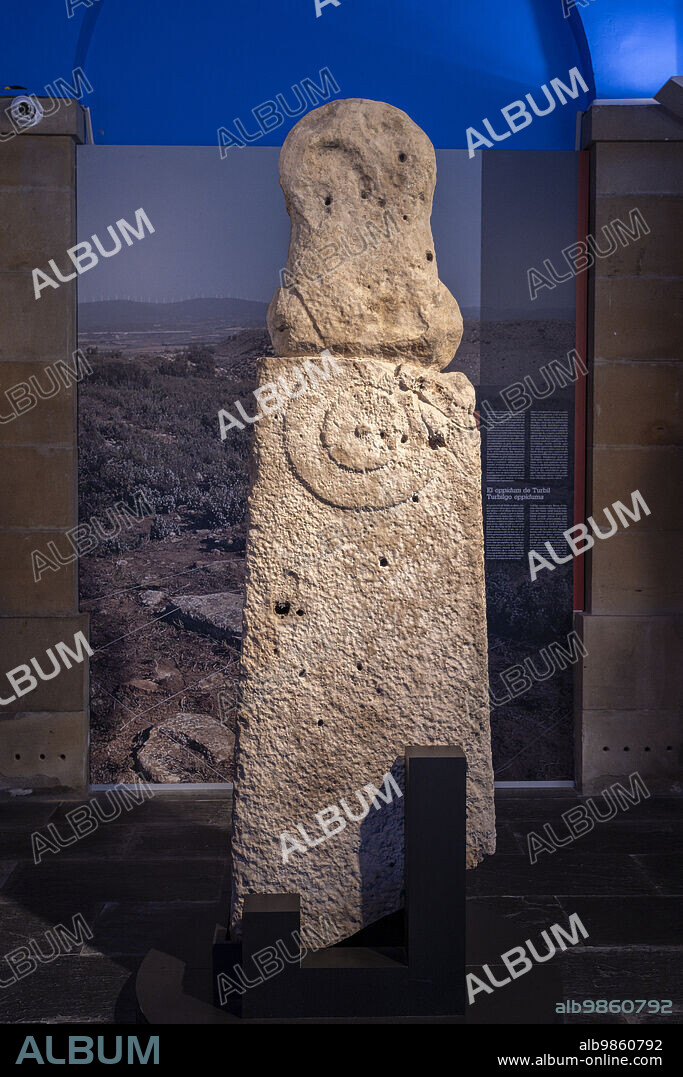 Turbil statue-stele, 3rd century BC, Second Iron Age, Beire, Museum of Navarra, Pamplona, Navarra,Spain.