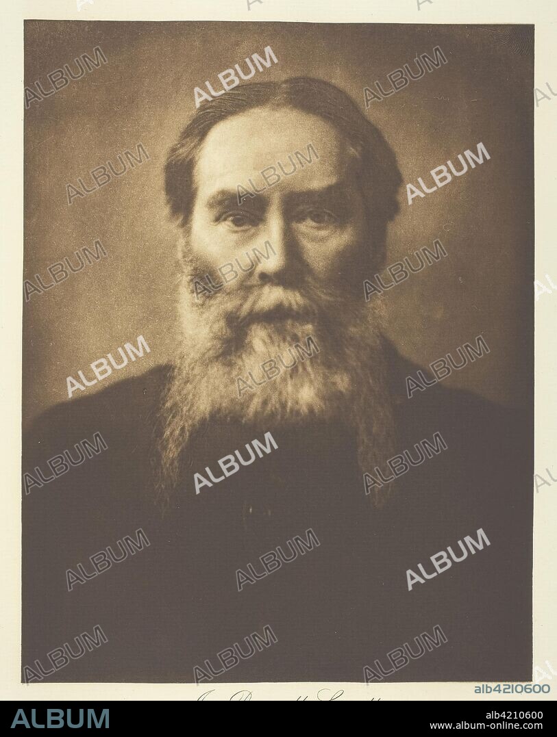 James Russell Lowell. Henry Herschel Hay Cameron; English, 1852-1911. Date: 1880-1890. Dimensions: 24.7 × 19.1 cm (image); 45.2 × 37.2 cm (album page). Photogravure, plate 23 from the album "Lord Tennyson and his Friends" (1893), edition 138/140. Origin: England.