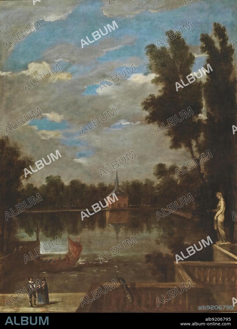 JUAN BAUTISTA MARTÍNEZ DEL MAZO/El Estanque Grande del Buen Retiro. Hacia 1657. Óleo sobre lienzo, 147 x 114 cm. Depositado en el Museo de Historia de Madrid.